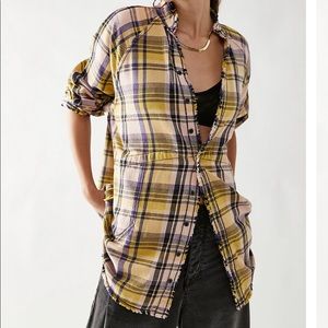 Free People - we the free summer daydream plaid button down size s